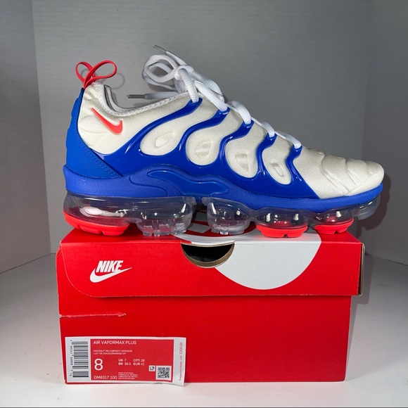 Nike Air Vapormax Plus White Blue Red Men's Size
